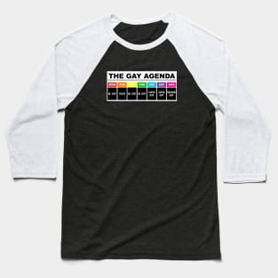 The gay agenda, Gay, Bisexual, Lesbian, vintage, LGBT, Pride Rainbow Baseball T-Shirt